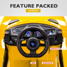ROVO KIDS Lamborghini Inspired Ride-On Car, Remote Control, Battery Charger, Yellow from kidscarz.com.au, we sell affordable ride on toys, free shipping Australia wide, Load image into Gallery viewer, ROVO KIDS Lamborghini Inspired Ride-On Car, Remote Control, Battery Charger, Yellow
