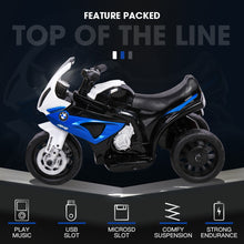 Rovo Kids Licensed BMW S1000RR Ride On Motorbike with Battery and Charger, Blue from kidscarz.com.au, we sell affordable ride on toys, free shipping Australia wide, Load image into Gallery viewer, Rovo Kids Licensed BMW S1000RR Ride On Motorbike with Battery and Charger, Blue
