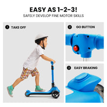 ROVO KIDS 3-Wheel Electric Scooter, Ages 3-8, Adjustable Height, Folding, Lithium Battery, Blue from kidscarz.com.au, we sell affordable ride on toys, free shipping Australia wide, Load image into Gallery viewer, ROVO KIDS 3-Wheel Electric Scooter, Ages 3-8, Adjustable Height, Folding, Lithium Battery, Blue
