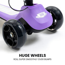 ROVO KIDS 3-Wheel Electric Scooter, Ages 3-8, Adjustable Height, Folding, Lithium Battery, Purple from kidscarz.com.au, we sell affordable ride on toys, free shipping Australia wide, Load image into Gallery viewer, ROVO KIDS 3-Wheel Electric Scooter, Ages 3-8, Adjustable Height, Folding, Lithium Battery, Purple
