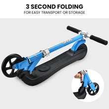 ROVO KIDS Electric Scooter Lithium Ride-On Foldable E-Scooter 125W Rechargeable, Blue from kidscarz.com.au, we sell affordable ride on toys, free shipping Australia wide, Load image into Gallery viewer, ROVO KIDS Electric Scooter Lithium Ride-On Foldable E-Scooter 125W Rechargeable, Blue
