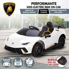Kahuna Lamborghini Performante Kids Electric Ride On Car Remote Control by Kahuna - White from kidscarz.com.au, we sell affordable ride on toys, free shipping Australia wide, Load image into Gallery viewer, Kahuna Lamborghini Performante Kids Electric Ride On Car Remote Control by Kahuna - White
