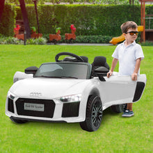 Kahuna R8 Spyder Audi Licensed Kids Electric Ride On Car Remote Control - White from kidscarz.com.au, we sell affordable ride on toys, free shipping Australia wide, Load image into Gallery viewer, Kahuna R8 Spyder Audi Licensed Kids Electric Ride On Car Remote Control - White
