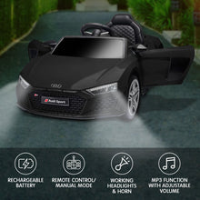 Kahuna Audi Sport Licensed Kids Electric Ride On Car Remote Control - Black from kidscarz.com.au, we sell affordable ride on toys, free shipping Australia wide, Load image into Gallery viewer, Kahuna Audi Sport Licensed Kids Electric Ride On Car Remote Control - Black
